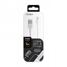 Câble Lightning data blanc compatible 1m pour iPhone 5/5S/5C/SE/6/6S/6+/6S+/7/7+ et ipad 3,4, air