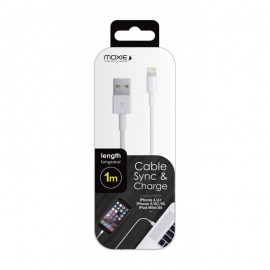 Câble Lightning USB data blanc 1m d'origine pour iPhone 5/5S/5C/SE/6/6S/6+/6S+/7/7+ et ipad 3,4, air