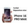 Forfait réparation vitre iPhone 16 pro Max