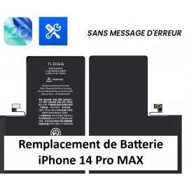Batterie pour iphone 14 pro max sans message