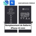 Remplacement de Batterie pour iPhone 13 mini 2406mAh 3.81V sans message d'erreur