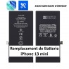 Remplacement de Batterie pour iPhone 13 mini 2406mAh 3.81V sans message d'erreur