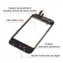 Vitre complète pour Iphone 3G noir, prémontée sur chassis