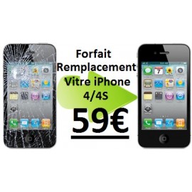 Forfait réparation vitre Iphone 4, 4S