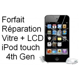 Forfait réparation vitre LCD + tactile Ipod touch 4